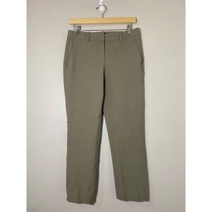 Theory Izelle C Jetty Khaki Brown Straight Leg Dress Pants Womens 4 F10106231